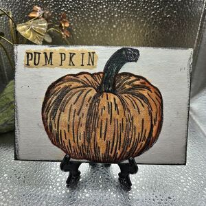 "5/$25" Reversible 4x6 Fall Autumn Mixed Media Canvas Art W/Easel